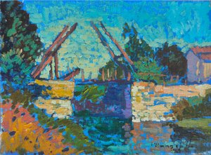 活気あふれる運河の橋 作： 