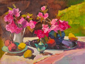 鮮やかな花の静物画 作： Alexander Shandor
