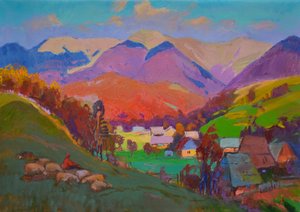 活気あふれる山間の村 作： 