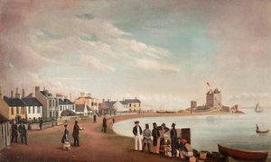ビーチクレセントとブローティ城、1835年頃（キャンバスに油彩） 作： Alexander Smith