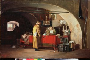 モスクワ公国の管理事務所 (モスクワの事務所) - アレクサンダー・ステパノビッチ・ヤノフ (1857-1918) による絵画、キャンバスに油彩 作： Alexander Stepanovich Yanov