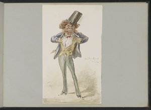 山高帽をかぶった似顔絵 作： Alexander Ver Huell