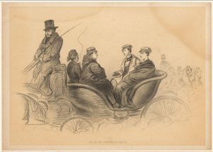 馬車に乗った4人の学生 プロモーションパーティーへ（オブジェクトのタイトル） 作： Alexander Ver Huell
