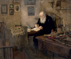 レオ・トルストイの肖像 作： Alexander Viktorovich Moravov