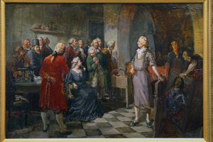 ロシアのエリザベス皇后がロモノソフ氏を訪問 作： Alexander Vladimirovich Makovsky