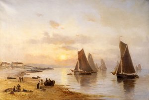 ボートが帰ってきたら、スケリーズビーチ、夕方 作： Alexander Williams