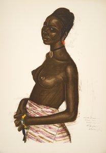 有馬ボッソノウ。アフリカのデッサンと絵画のファムカネンボウ（NGuigmi）は、シトロエンセンターアフリカ遠征の2番目のミッション、ハートアウドゥアンデュブルイユ、パブで実行されました。パリ、1927（colou