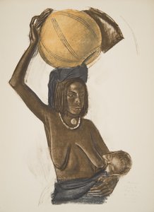 アフリカの図面と絵画からのアラブの女性Ouled Gopoと彼女の子供（フォートラミー）は、シトロエンセンターアフリカ遠征、2番目のミッション、ハートアウドゥインデュブレイユ、パブで処刑されました。パリ、1 作： Alexander Yakovlev