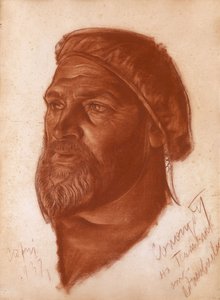 建築家レオニードロマノビッチソログブの肖像1884-1956、1933 作： Alexander Yevgenyevich Yakovlev