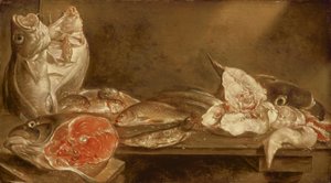 魚のある静物、1640