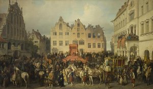 ピーター大王への忠誠を誓うリガ、1710、1868