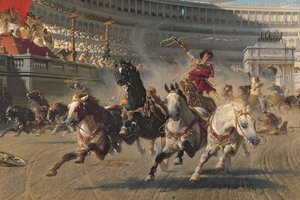 戦車競争 1882年頃 油彩・カンヴァス （201093年の作品 作： Alexander von Wagner