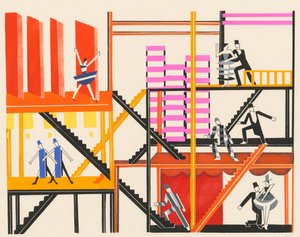 Décors de Théâtre のポートフォリオからの風光明媚なデザイン、1930 年。 作： Alexandra Alexandrowna Exter