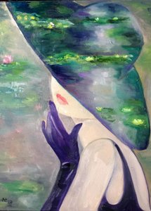 優雅なユリの映り込み 作： 