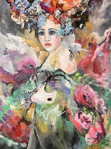 幻想的な花の肖像画 作： 