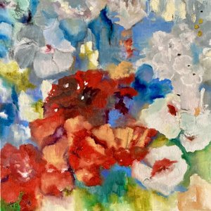 鮮やかな抽象的な花 作： 