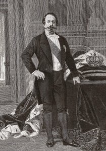 フランス皇帝ナポレオン3世の肖像 - アレッサンドロ・カバネルの絵画からのグラヴュール。 作： after Alexandre Cabanel