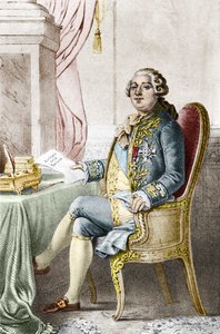 フランス国王ルイ16世（1754-1793）の肖像。 作： Alexandre (after) Lacauchie