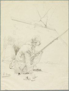 ライフルを装填する負傷した兵士 作： Alexandre Bloch