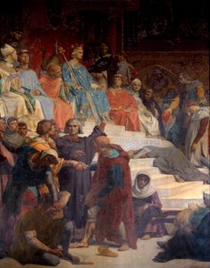 国王ルイ9世（サン・ルイ）（1214-1270） レンダリング・ジャスティス アレクサンドル・カバネル（1823-1889）による絵画 19世紀 パリ、パンテオン 作： Alexandre Cabanel