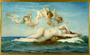 ヴィーナスの誕生」 絵画 アレクサンドル・カバネル（1823-1889） 1863年 日1.3x2.25 m パリ、オルセー美術館 作： Alexandre Cabanel