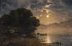 湖のある夕景 作： アレクサンドル・カラメ