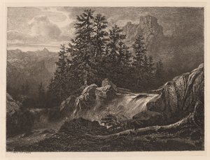 山の滝 作： Alexandre Calame