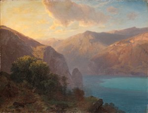 Prèsde Seelisberg：1862年、スイスのゼーリスベルクから見たルツェルン湖の眺め 作： Alexandre Calame