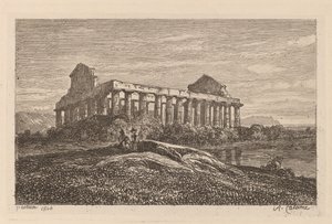 パエストゥムの遺跡 作： Alexandre Calame