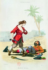メアリーリード（d.1720）、P。クリスチャンの「ヒストワールデパイレーツ」より、A。キャテルの彫刻、1852年 作： Alexandre Debelle