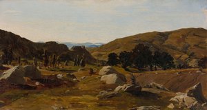 トスカーナ州キウージ近郊の風景、1841年。 作： Alexandre Desgoffe