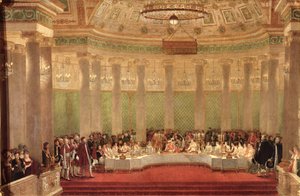 ナポレオン・ボナパルト（1769-1821）とマリー・ルイーズ・ド・ハブブール-ロレーヌ（1791-1847）1810の結婚の宴会 作： Alexandre Dufay