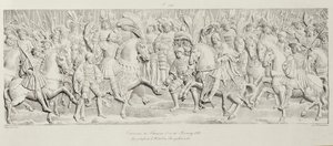 Godefroy Engelmann（1788-183）によって刻まれた、1501-37年、ルーアンのルーアンにあるホテルデブールテルルドに刻まれた石のレリーフの後、フランソワ1世とヘンリー8世の出会い 作： Alexandre Evariste Fragonard