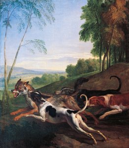 狼狩り」（アレクサンドル・フランソワ・デスポータス（1661-1743）作、フランス 作： Alexandre Francois Desportes