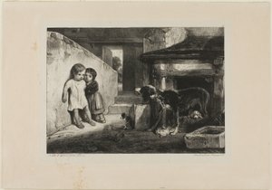 犬に怯える子供たち 作： Alexandre Gabriel Decamps