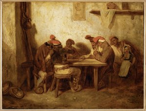 スペイン人はトランプをする。 作： Alexandre Gabriel Decamps