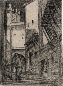 北アフリカのストリート シーン 作： Alexandre Gabriel Decamps