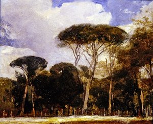 パンフィーリ・ドーリア（ローマ）（油彩・紙 作： Alexandre Gabriel Decamps