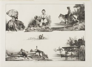 スケッチ シート No. 3 作： Alexandre Gabriel Decamps