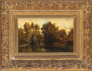 森のプールでの撮影 作： Alexandre Gabriel Decamps