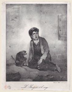 サヴォイアの少年とその猿、1823年。 作： Alexandre Gabriel Decamps