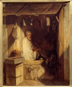 トルコの商人が店でタバコを吸っている様子 アレクサンドル・ガブリエル・デカン（1803-1860）の絵画 1844年 日0.36x0.28 m パリ、オルセー美術館