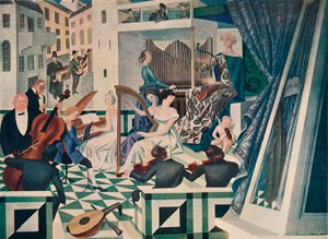 民家のコンサートルームの壁画装飾の詳細、c1927 作： Alexandre Jacovleff