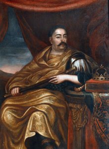 ジョン3世ソビエスキの肖像（1629-1696）ポーランド王"" 17世紀 - ジョン3世ソビエスキ（1629-1696）、ポーランド王およびリトアニア大公の肖像 - トリキウス、ヤン（c.1620-c.1692） - - キャンバスに油彩 - 162x114 cm - ヴィラヌフ宮殿博物館 作： Alexandre Jan Tricius
