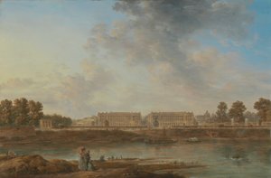 コンコルド広場の眺め、c.1775-87（キャンバスに油彩） 作： Alexandre Jean Noel