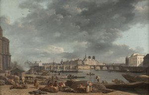シテ島の岬、サン＝ニコラ港の眺め、1780年頃（油彩・カンヴァス） 作： Alexandre Jean Noel