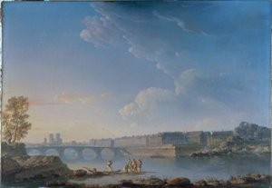トゥルネル橋、サン＝ルイ島、ルーヴィエール島、1780年頃（油彩・カンヴァス） 作： Alexandre Jean Noel