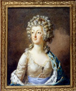 フランス王妃マリー・アントワネット（1755-1793）の肖像。アレクサンドル・クシャルスキ（1741-1819）による絵画 18世紀 個人蔵 作： Alexandre Kucharski
