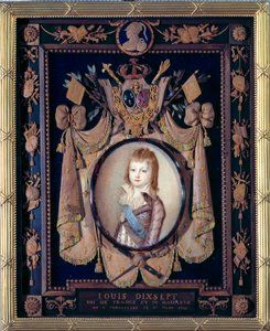 イルカの肖像 ルイ17世（1785年～1795年）。アレクサンダー・クシャルスキ（1741-1819）による象牙の細密画 作： Alexandre Kucharski
