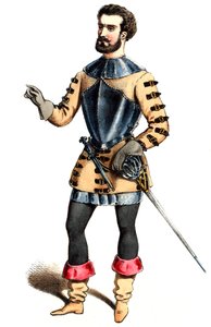 オーベール - ヘイデ - ヘルマン・レオン、マリピエリ役 - アレクサンドル・ラコーシーによるリトグラフ、1847年